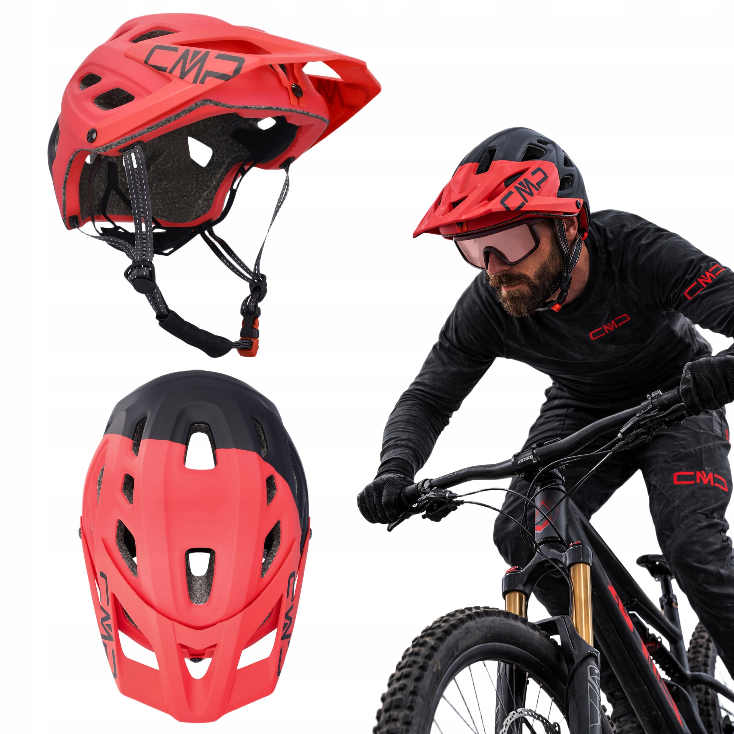 Cyklistická Přilba Mtb Cmp Pro Stříšku Ventilace 54-58 CM Regulace