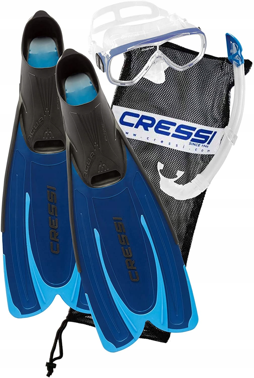 Cressi zestaw r.37-38 (rurka,maska płetwy) Unisex-Adult Agua Set