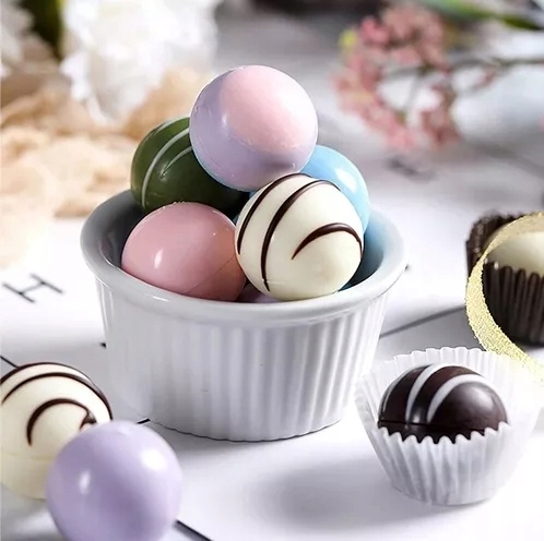 SILIKONOWA FORMA OKRĄGŁA PÓŁKULE FOREMKA DO LODÓW DESERÓW PRALINEK Rodzaj inny