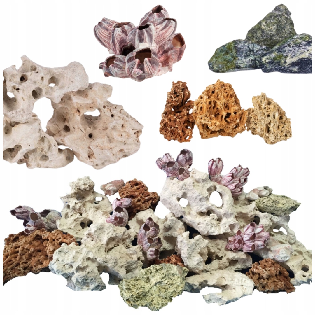 Levně Skály pro akvárium Malawi Vápence Mušle Hotová aranžace 20 kg