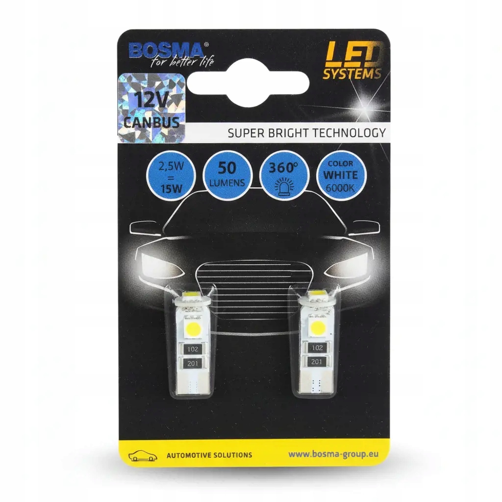 Bosma BOS-4144 Żarówki Led Canbus T10 2,5W 2szt