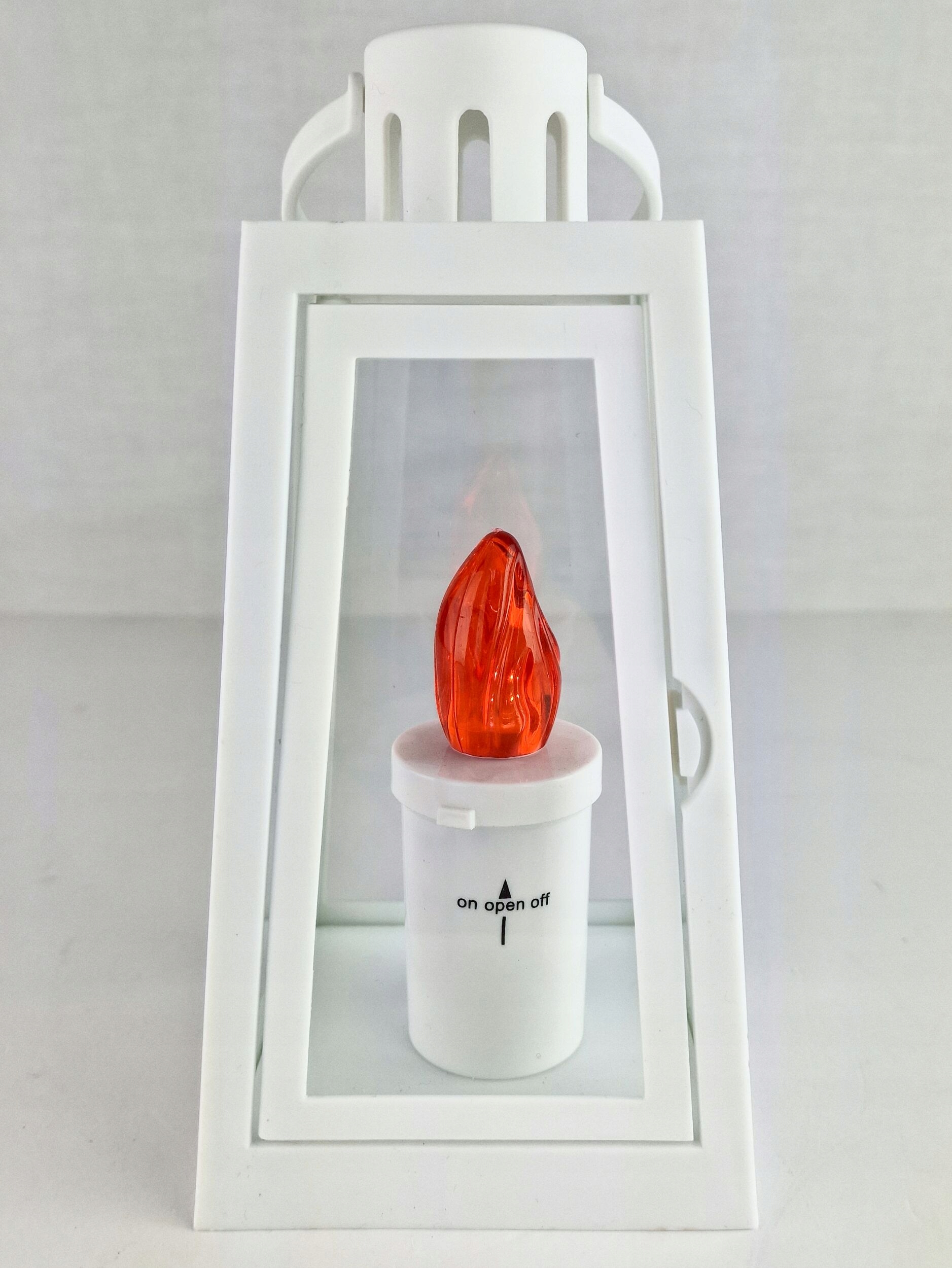 LATARENKA DEKORACYJNA LAMPION OGRODOWA LATARNIA OTWIERANA PUSTA BIAŁA Typ LED