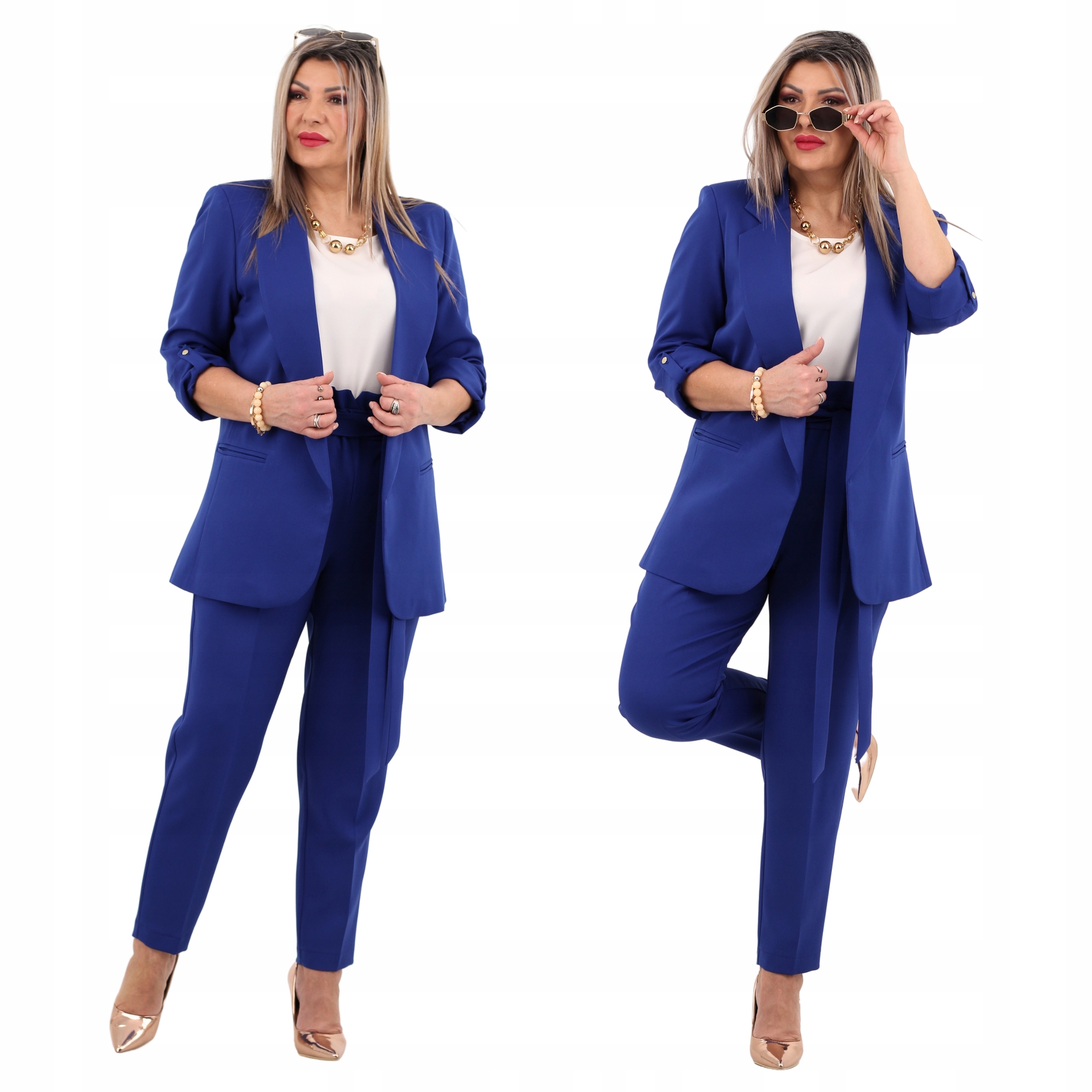 Garnitur komplet damski marynarka i spodnie Polski Producent duże rozmiary