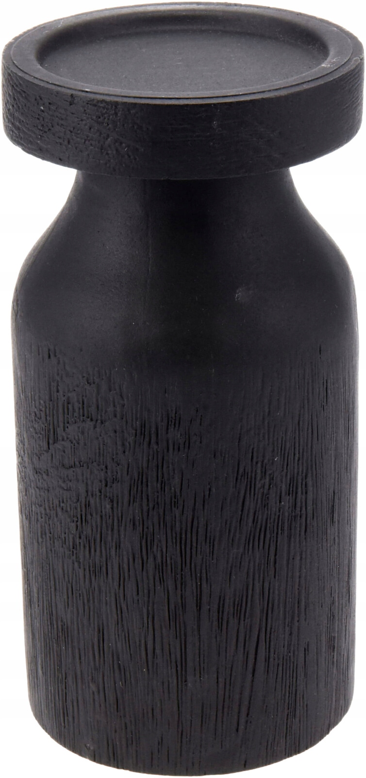ŚWIECZNIK DREWNIANY CZARNY 20 CM