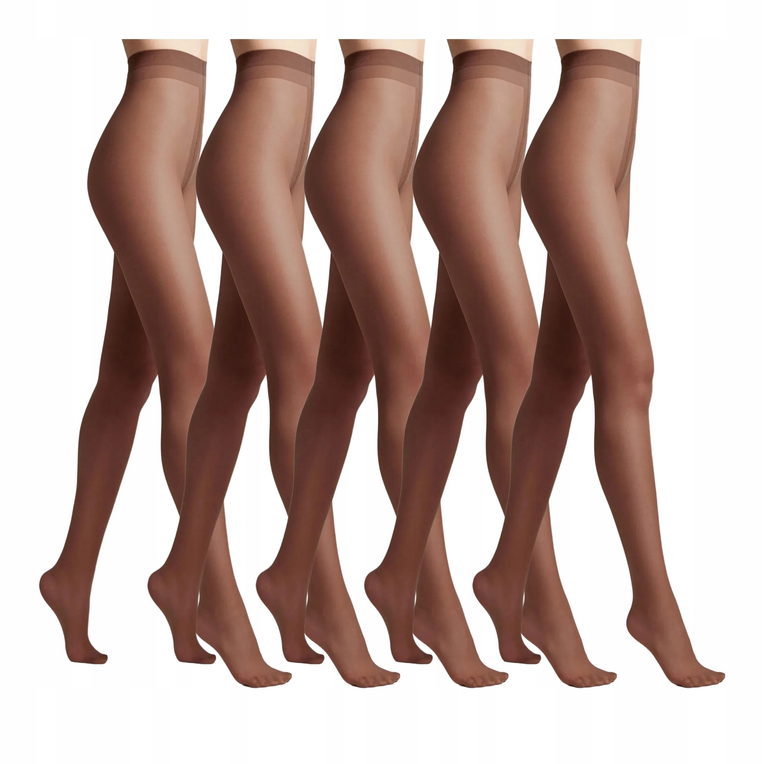 5 ks Punčocháče Conte Prestige 40 den hladké, odolné, 5x Mocca 2-S