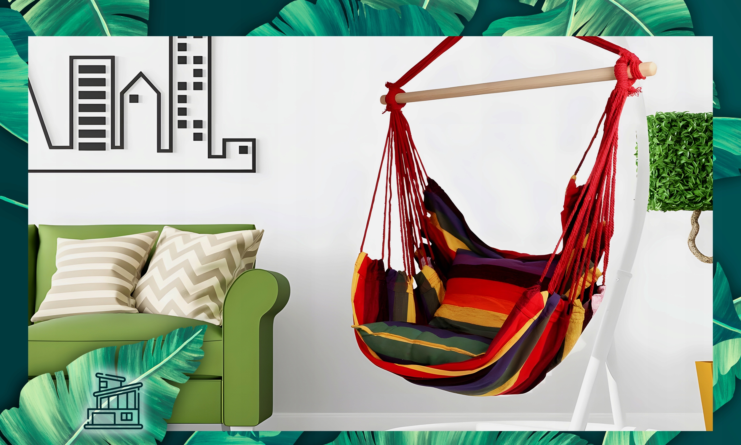 HAMAK FOTEL WISZĄCY OGRODOWY BRAZYLIJSKI BUJANY HUŚTAWKA KOKON + 2 PODUSZKI Średnica/szerokość siedziska 130 cm