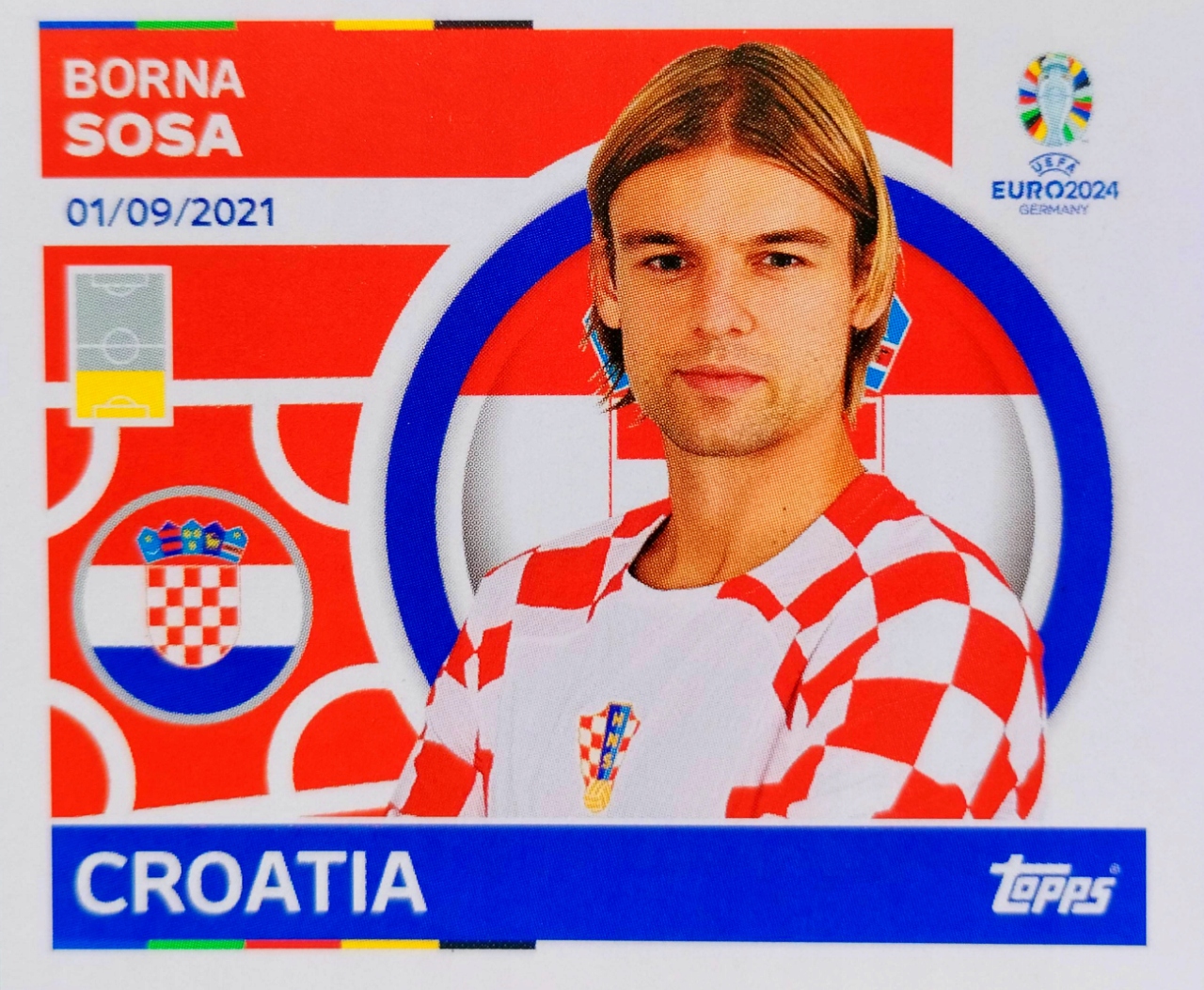 Euro 2024 Topps Match Attax naklejka Cro 8 Borna Sosa Chorwacja