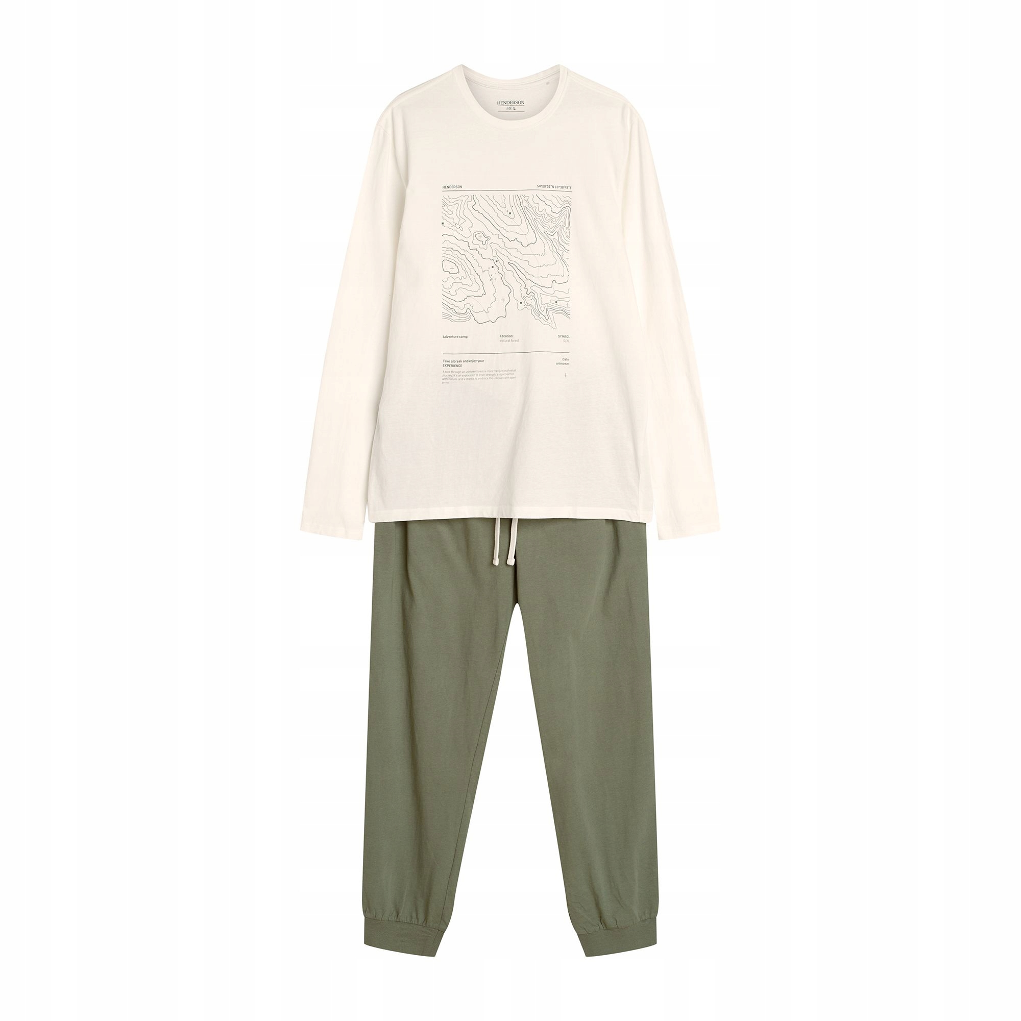 Pánské pyžamo Local Henderson krémové, khaki 2XL