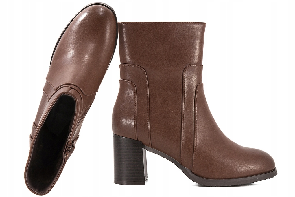 Sergio Leone BT675-S Kotníkové Boty Zateplené Zimní Kožené Kozačky Na Podpatku 36