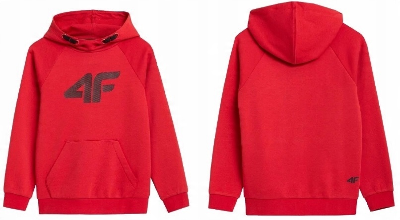 

4F Bluza Chłopięca Z Kapturem 140 JBLM002 Czerwony