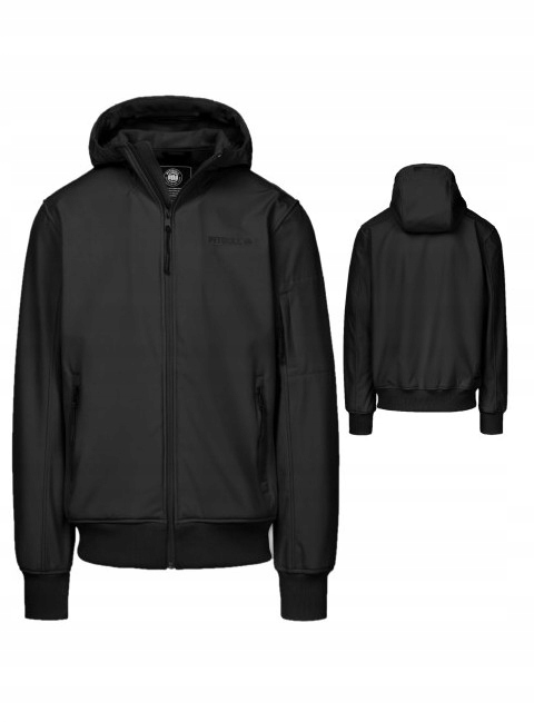 Pitbull West Coast Softshellová Bunda S Kapucí Roscoe Černá Black M