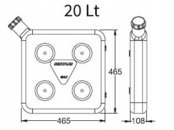 ZBIORNIK ZBIORNICZEK PALIWA OGRZEWANIA WEBASTO 20L Part number WEB20LT