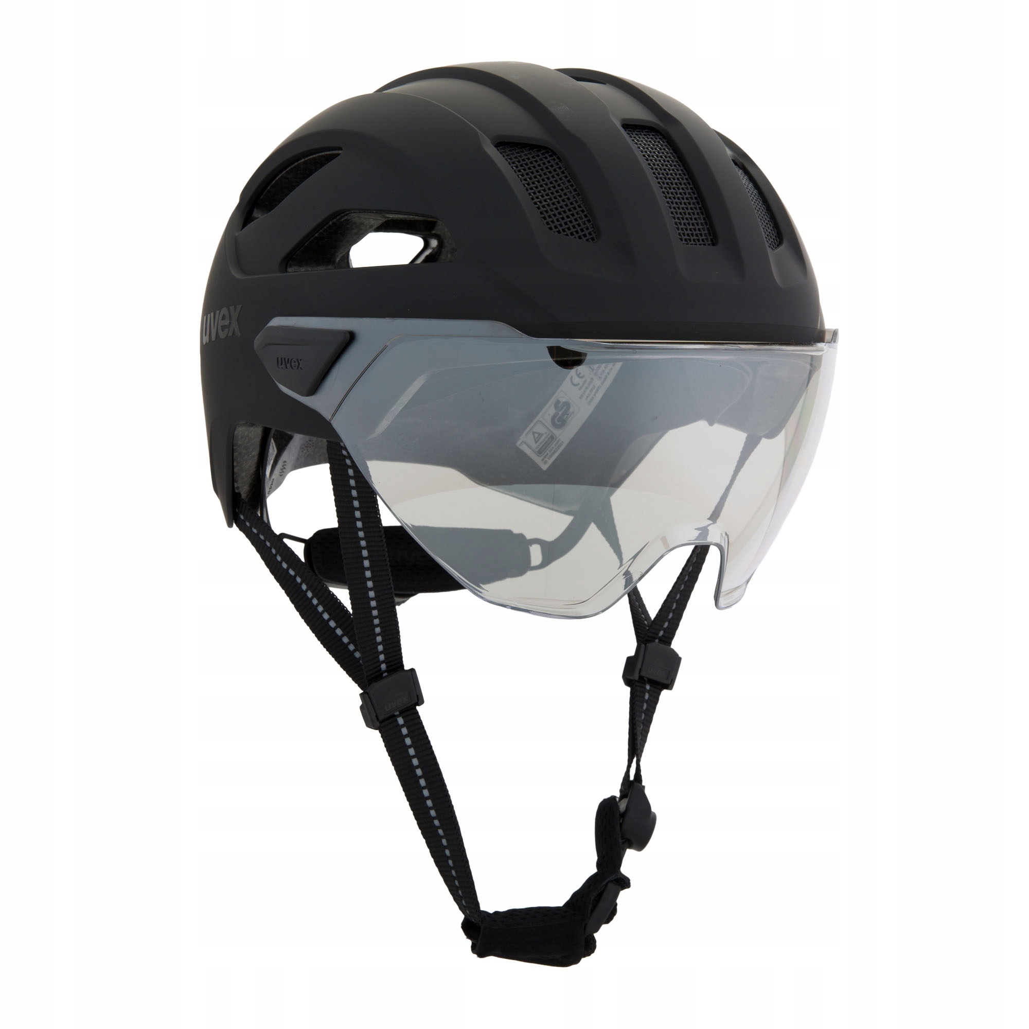 Kask rowerowy Uvex Stride Visor black matt/lite mirror silver
