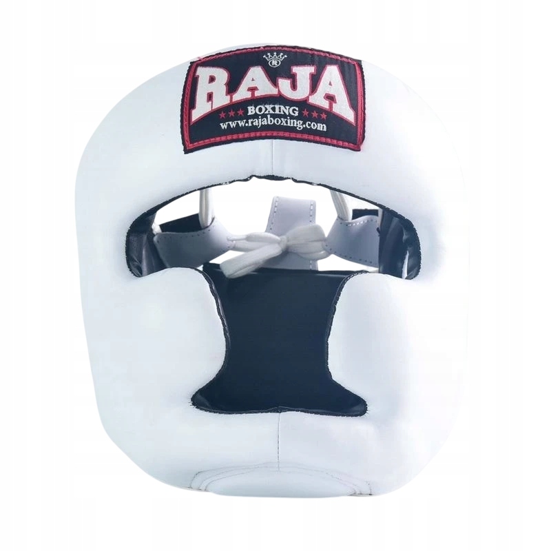 boxerská helma raja genuine leather XL Bílá