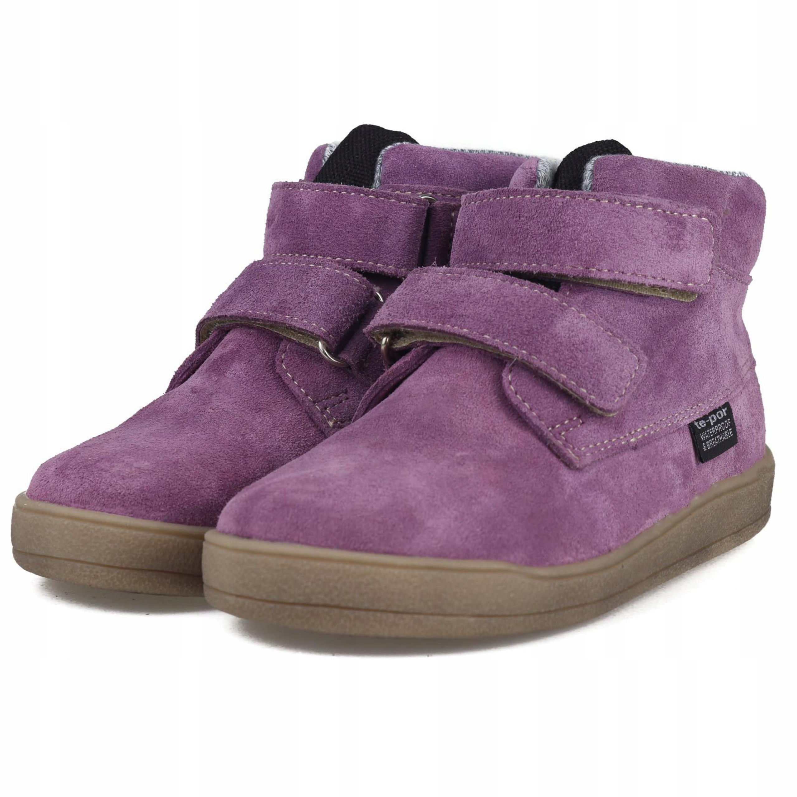 Mido 62-12 Buty Ocieplane Skórzane Barefoot Jesienne Z Membraną Grape R 24