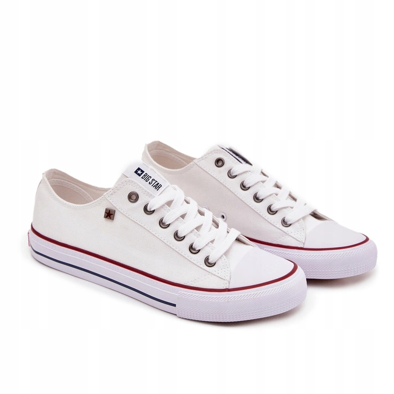 Trampki Męskie Niskie Materiałowe Klasyczne Big Star DD174500 Białe 41