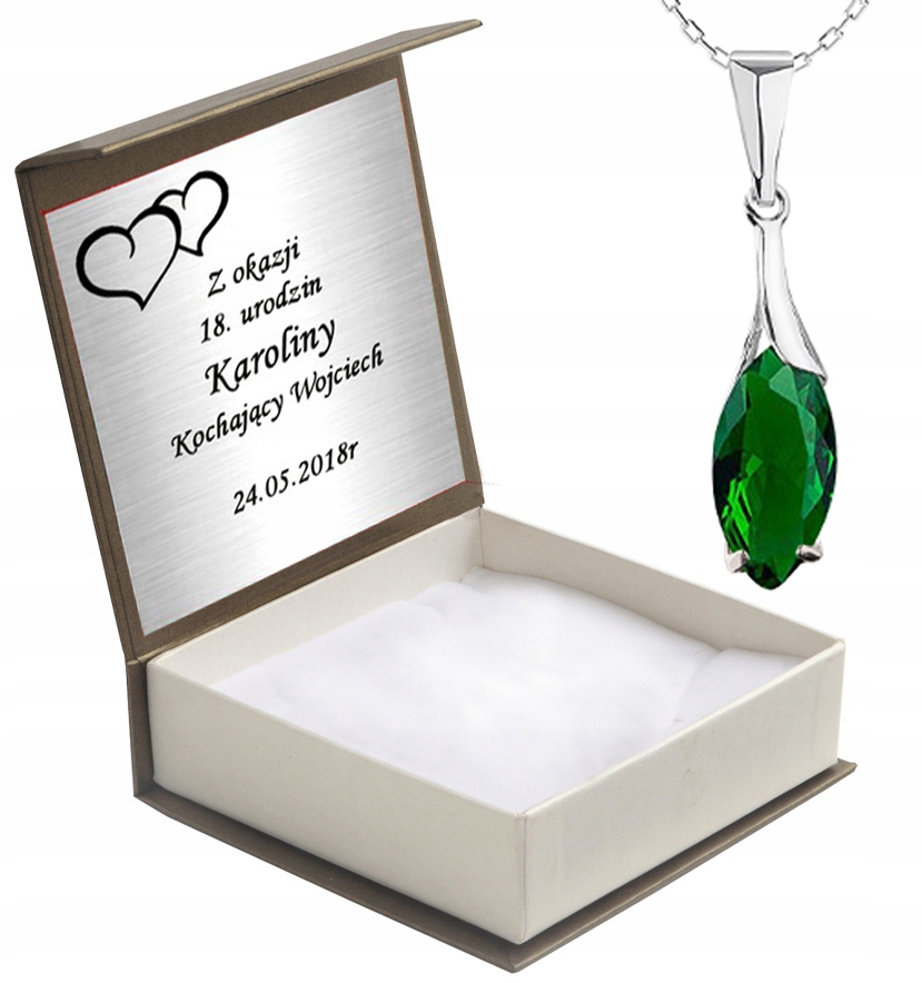 

Wisiorek Sopelek Z Zieloną Cyrkonią + Łańcuszek