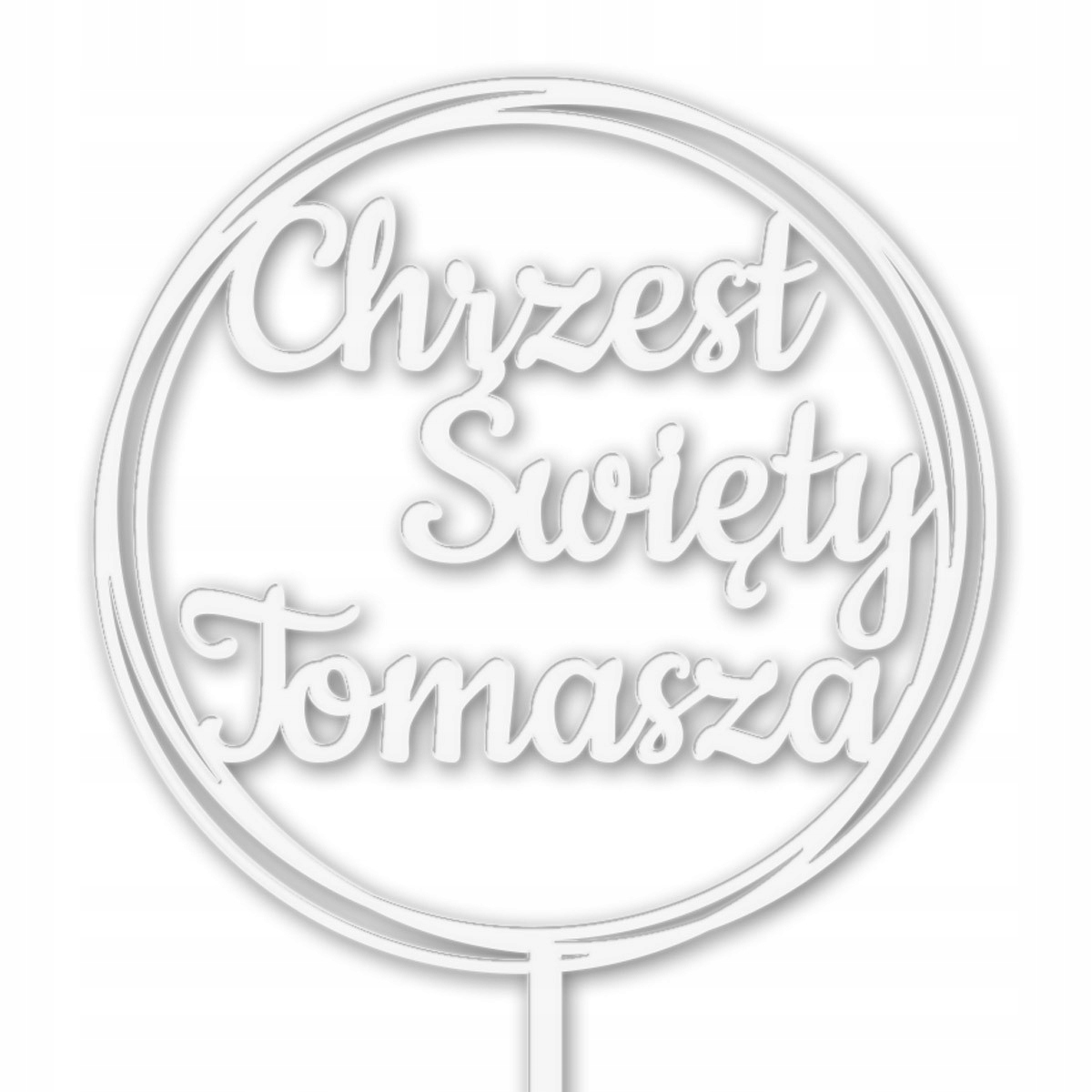 TOPPER CHRZEST ŚWIĘTY IMIĘ NAPIS DEKOR TORT BIAŁY