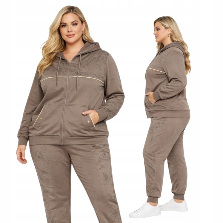 Tepláková Souprava Plus Size Zip Kapuce Bavlna Teplákovka Sportovní 54 56 7XL 8XL