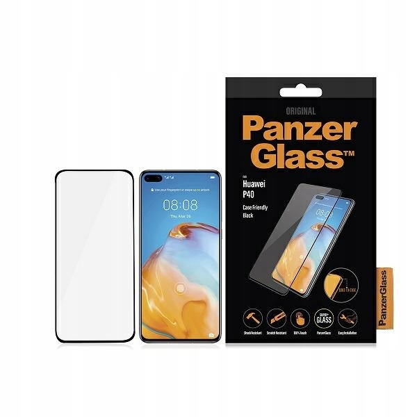 Tvrzené sklo PanzerGlass E2E Super+ Huawei P40 Case Friendly černé