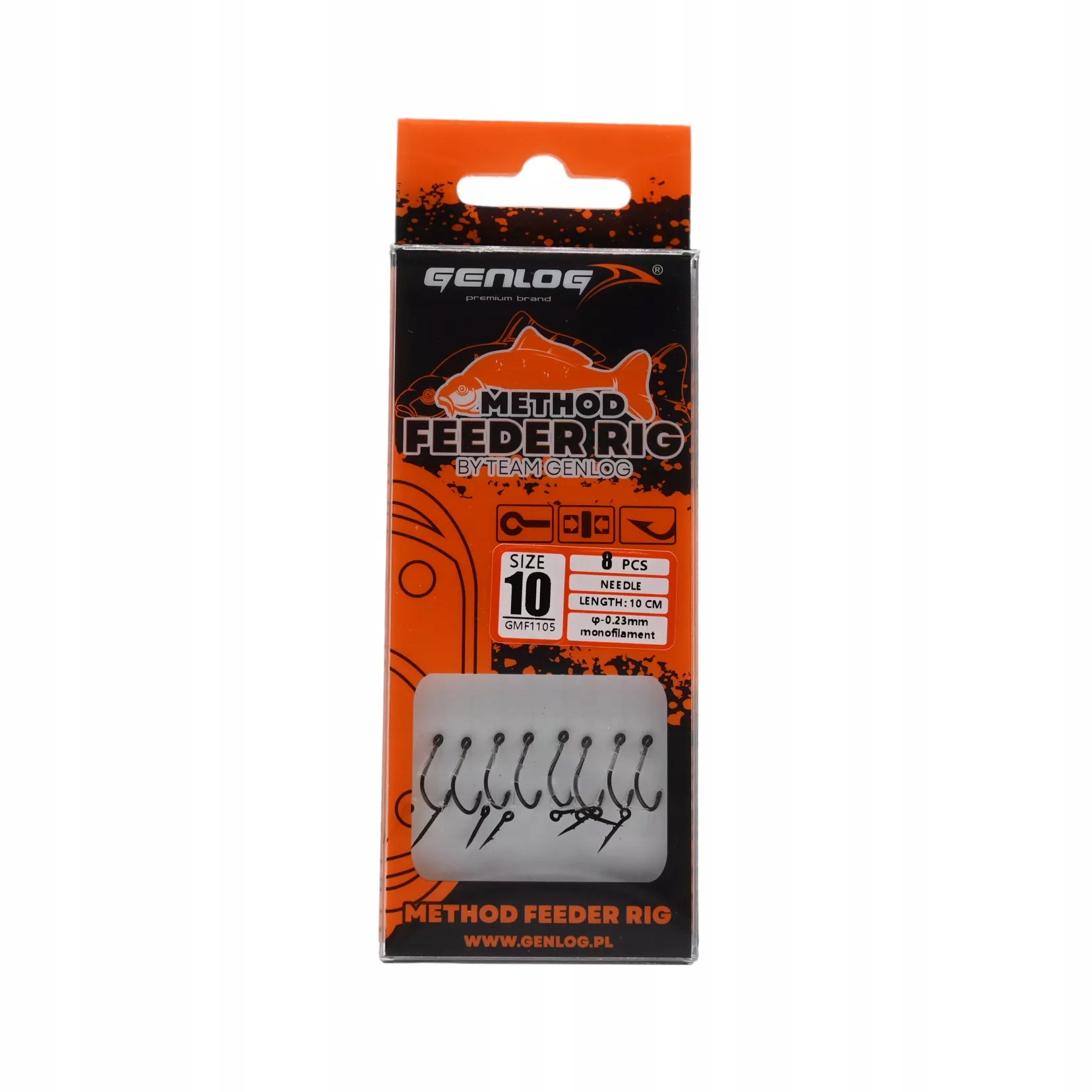 Przypony Method Feeder Rig z Igłą Genlog hak 10 żyłka 0,23mm 10cm