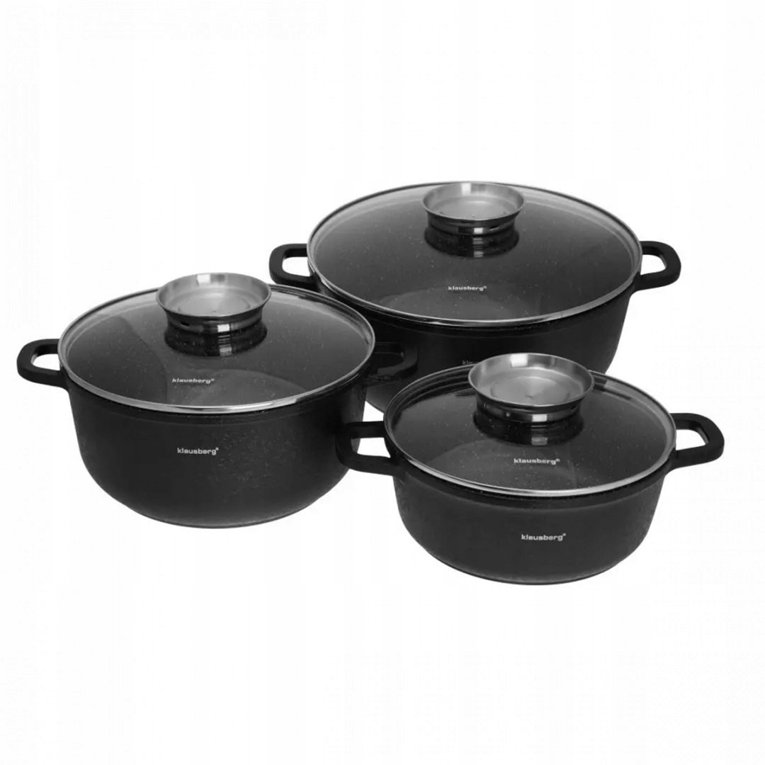 Komplet Zestaw Garnków Granitowych 8el Kinghoff Linia inna