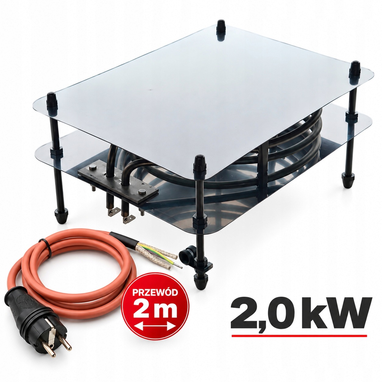 Topidlo Do Udírny 2000W 2kW 230V Deflektor Kabel 2 m