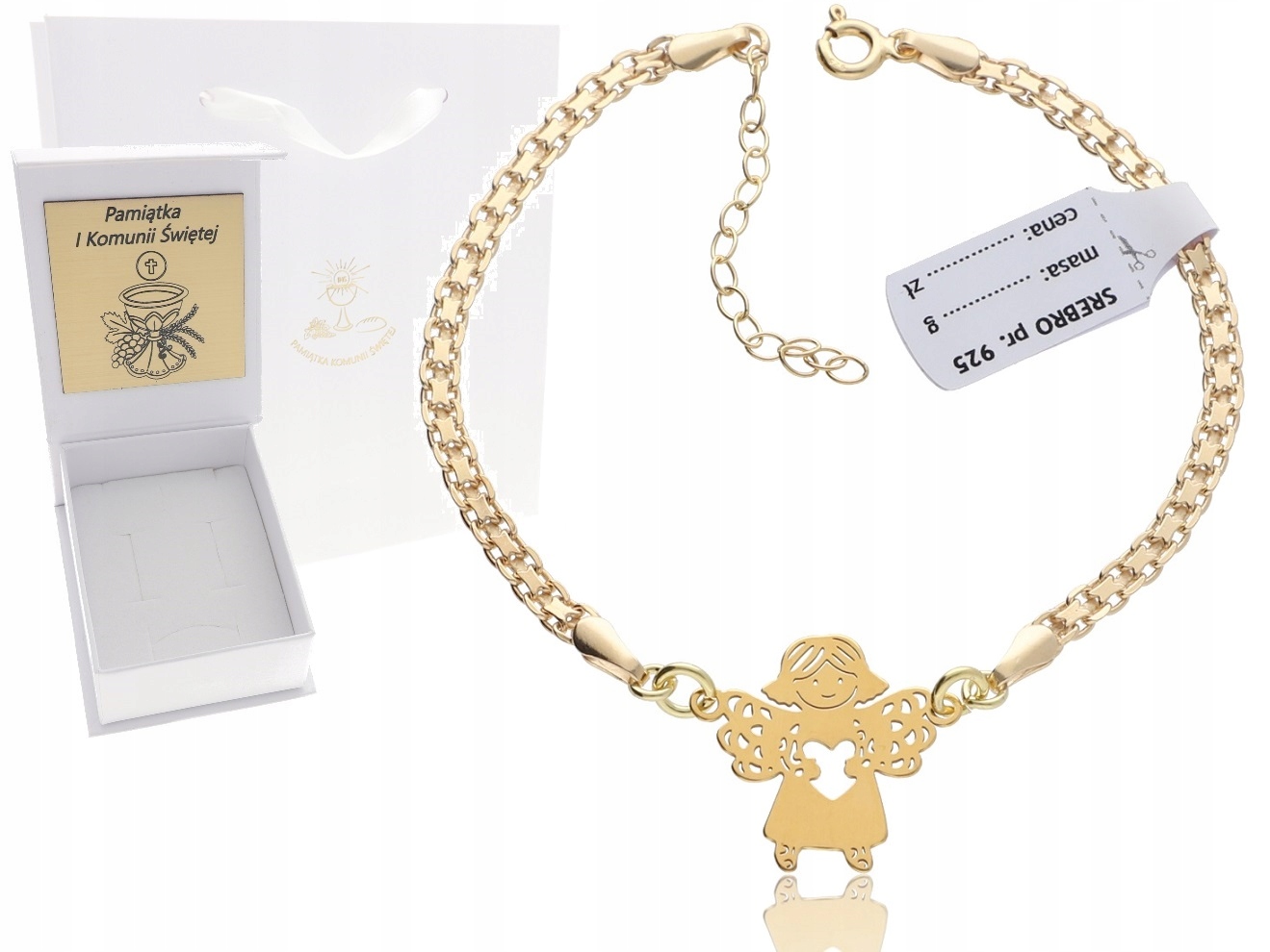Zlatý náramek Anděl andílek Svaté Přijímání GRAVÍROVÁNÍ925