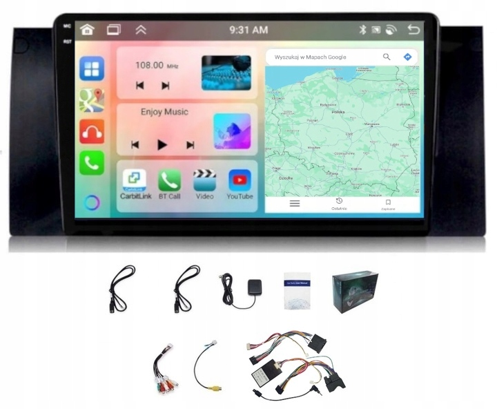 Navigační Rádio Carplay Bmw 5 E39 1996-2003 Usb Wifi Android 4GB 64GB
