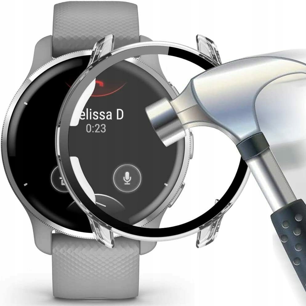 ETUI + SZKŁO 2W1 CLEAR DO GARMIN VENU 2 PLUS Kolor bezbarwny