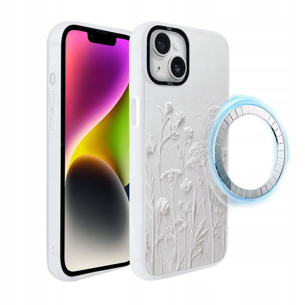 Pouzdro pro iPhone 14 Ibizu DropGuard Matt s MagSafe, sušené polní květy