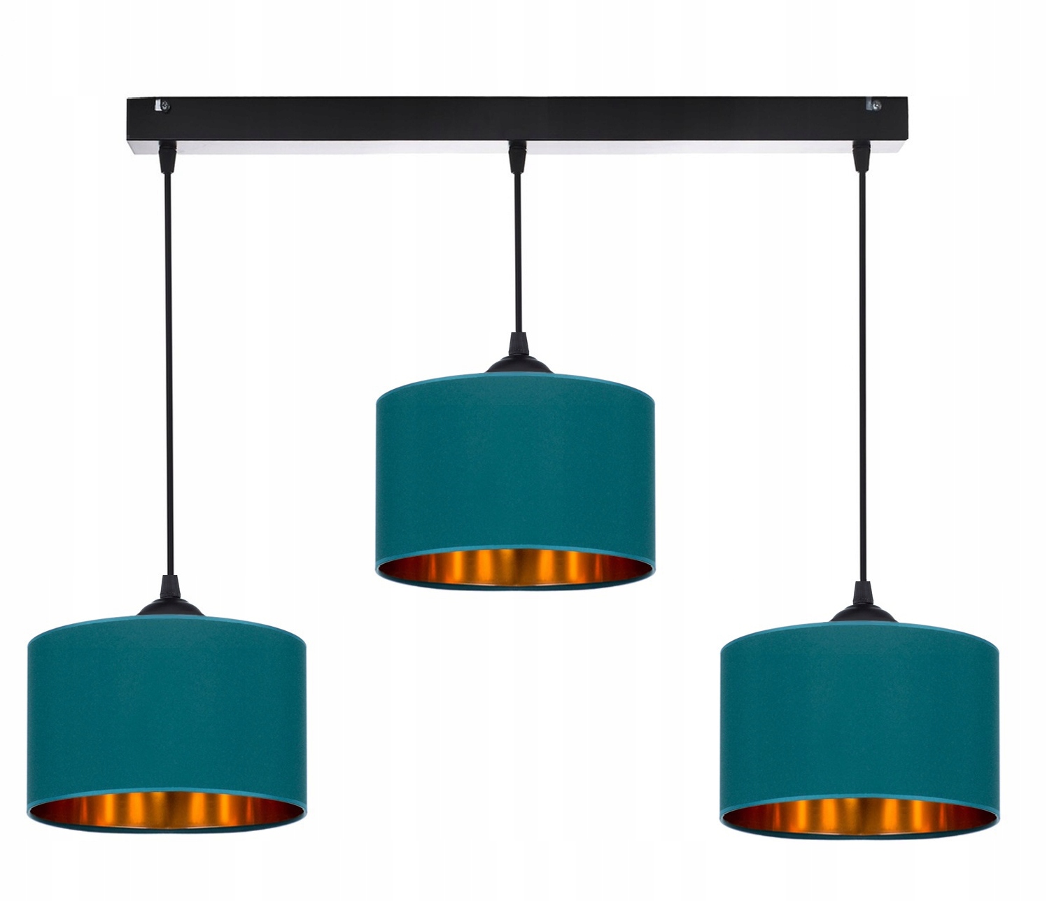 

Lampa Wisząca Sufitowa Żyrandol Turkusowo - Złoty