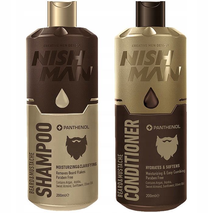 Zestaw do Pielęgnacji Brody Nishman Szampon 200ml + Odżywka 200ml