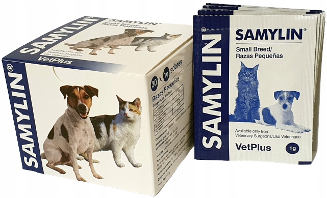 VetPlus Samylin Małe rasy i koty Small breed wspomaga wątrobę 30 saszetek