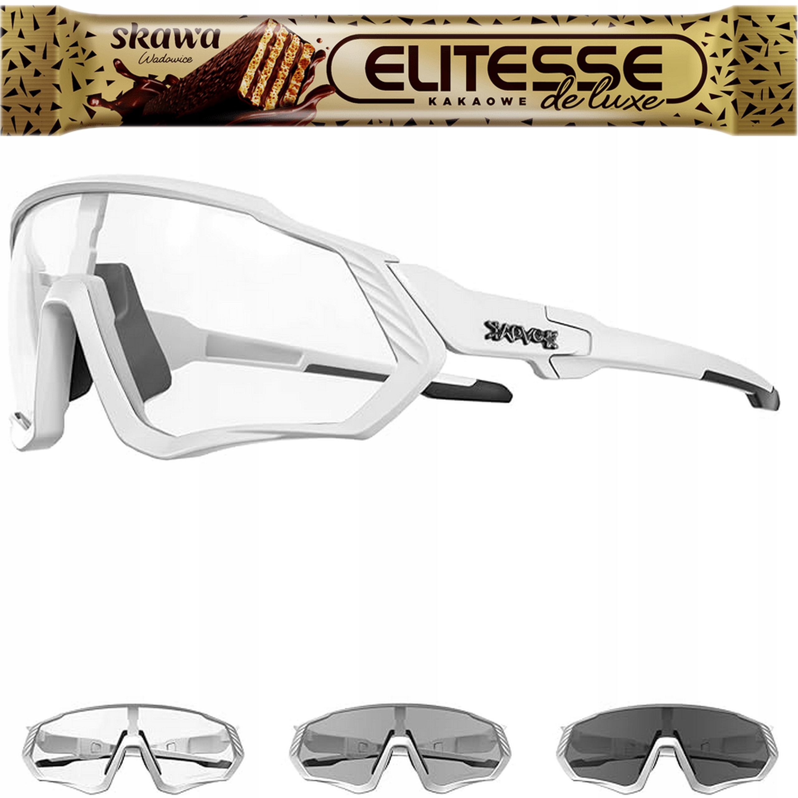 Kapvoe Fotochromatické sluneční cyklistické brýle Bílé Mtb unisex