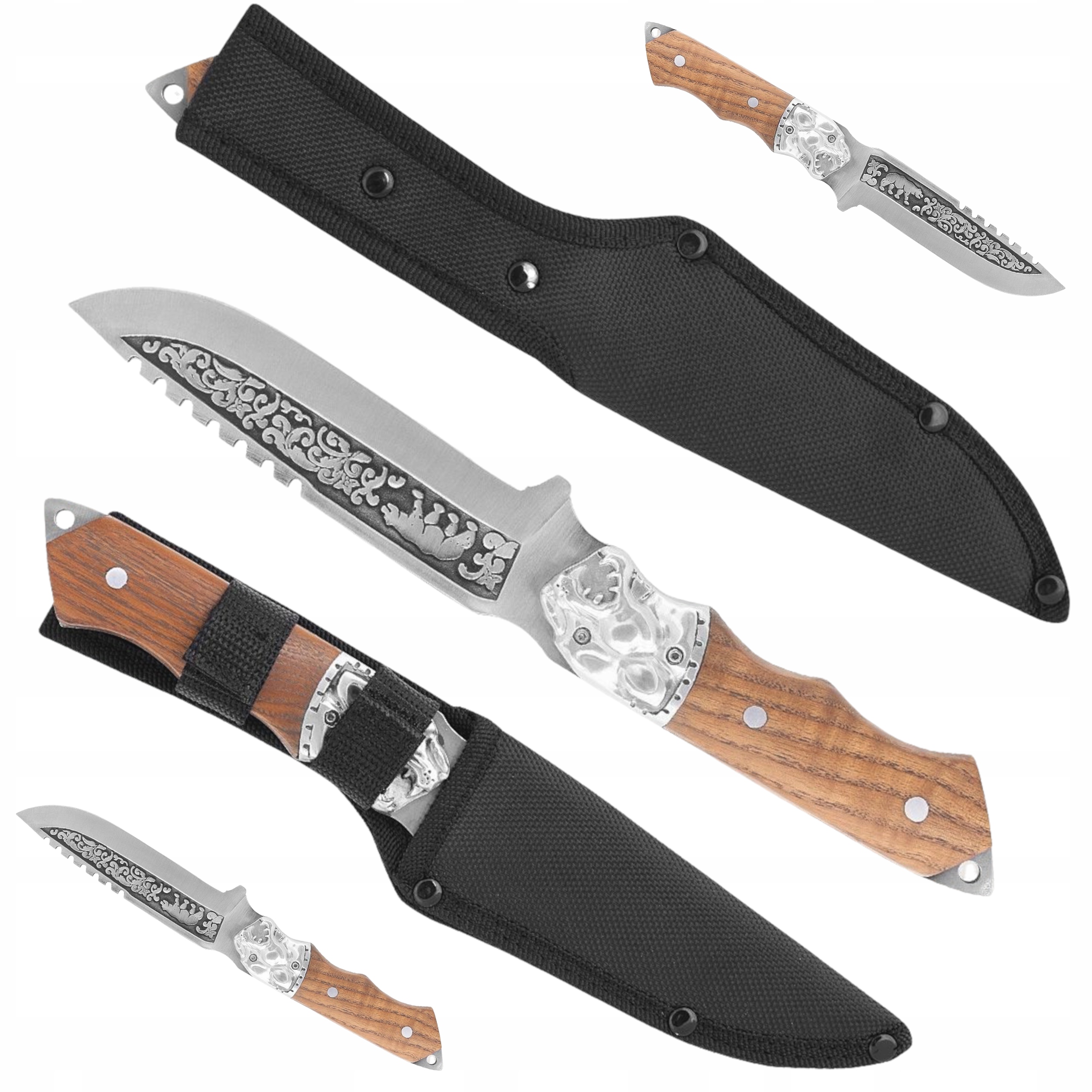 Nóż Myśliwski Kolekcjonerski Grawerowany Edc Mysliwego Bushcraft