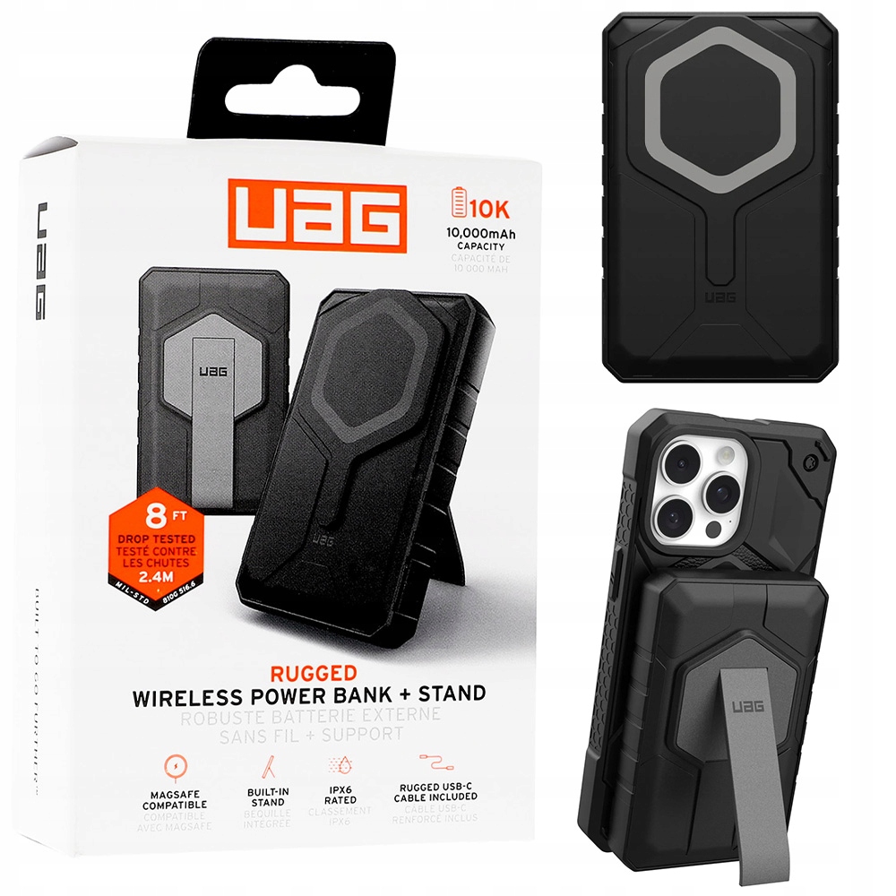 Powerbanka 10 000 mAh bezdrôtová pre MagSafe, Armor Gear Uag Usb-c kábel