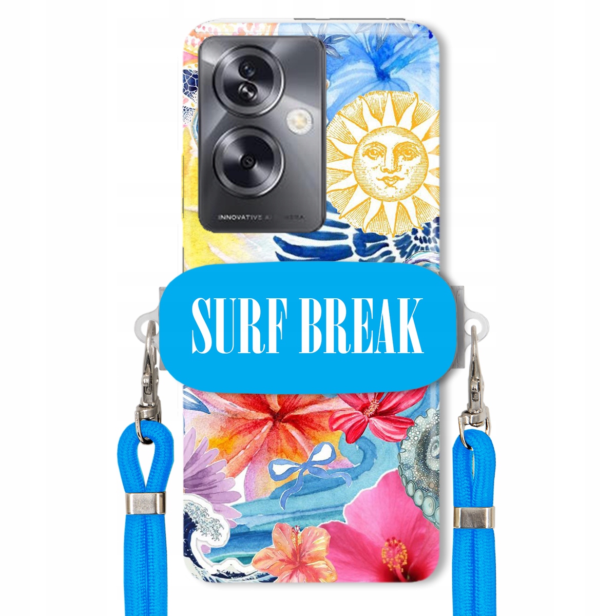 Puzdro pre Oppo A79 5G Modré Crossbody vodítko držiak Surf Break Lata