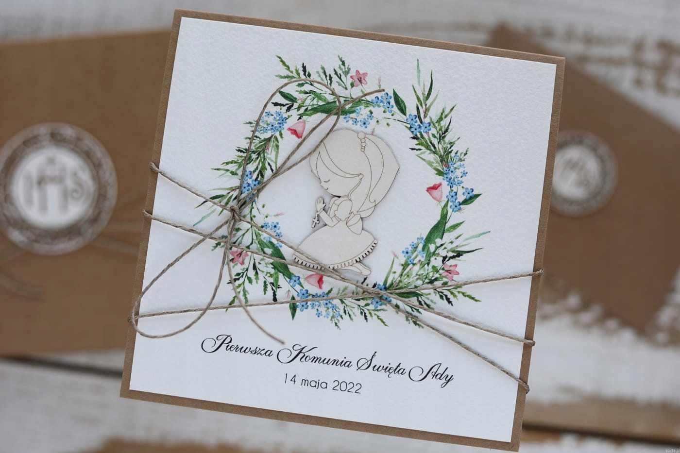 Pohlednice na společenství suvenýr společenství s personalizací v krabičce přání