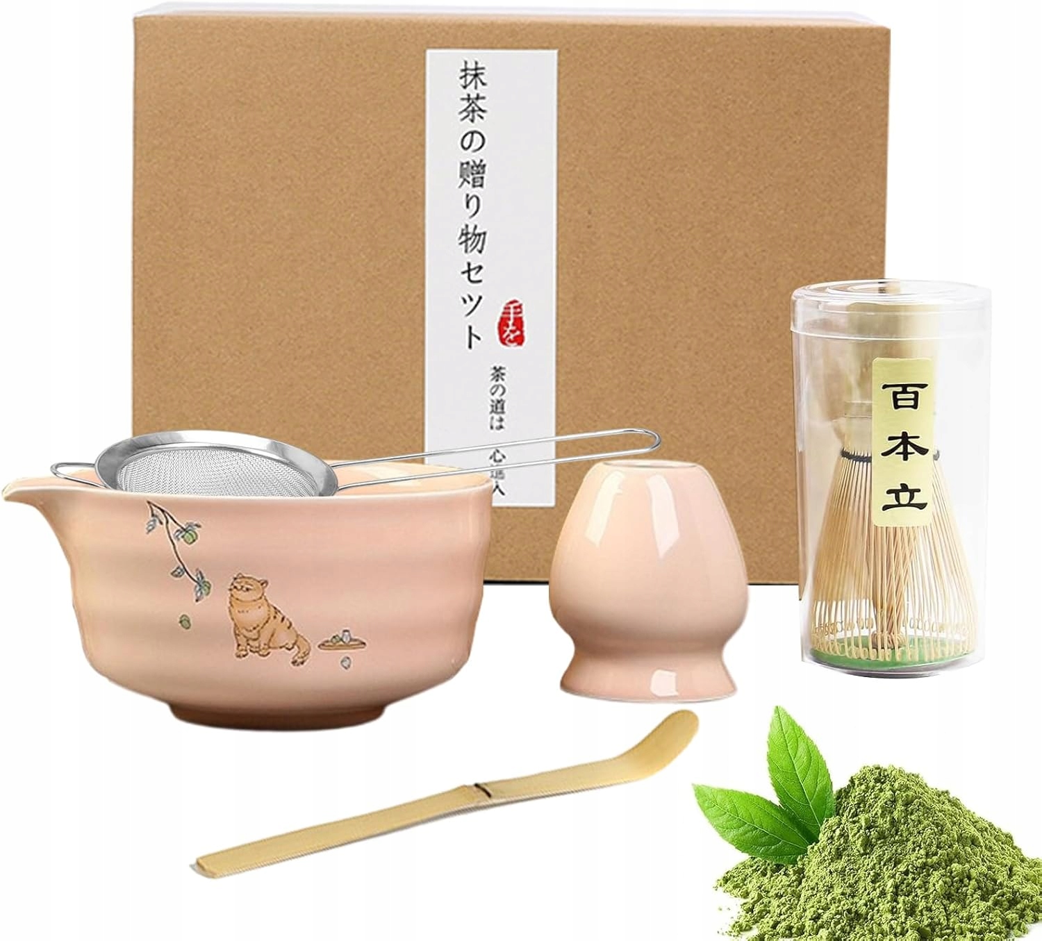 Sada Na Japonský Čaj Matcha Sada Na Výrobu Matchy Růžová