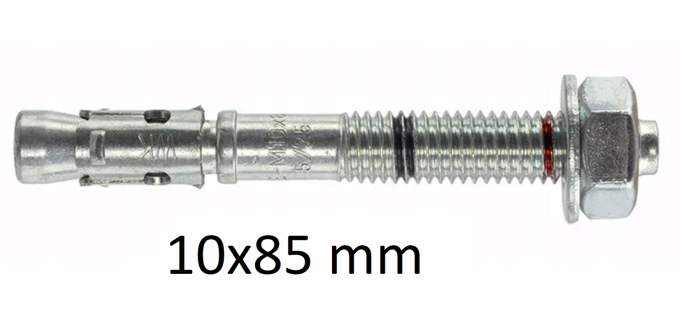 Mechanické ocelové kotvy betonu 10x85mm 50 Ks .