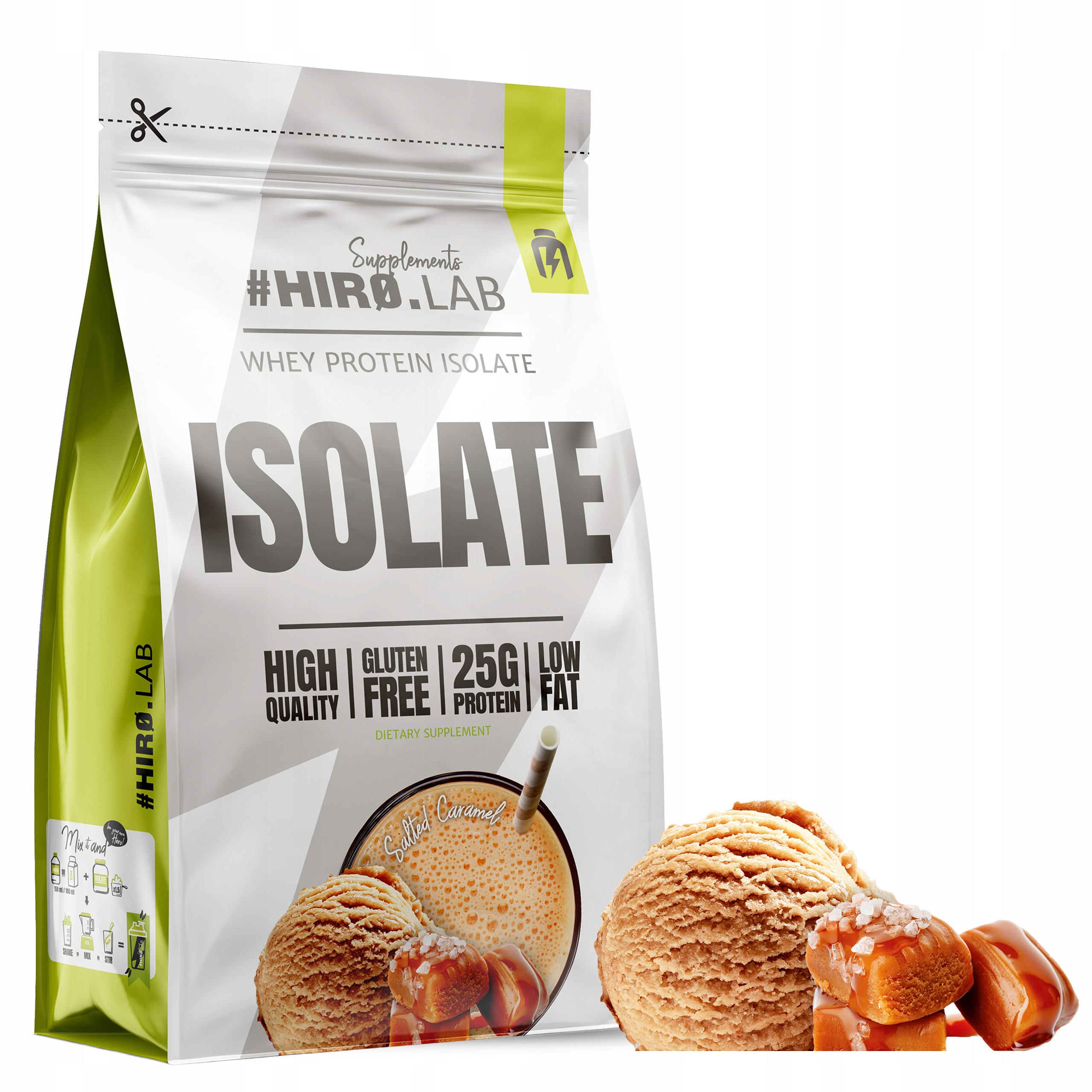 Protein Bílkoviny 85 g Whey Protein Wpi 700 g Slaný Karamel Hiro.Lab