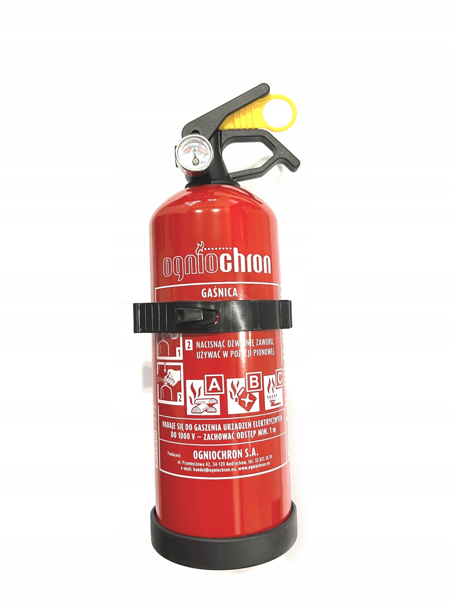 Gaśnica proszkowa Anaf 1 kg z wieszakiem i wskaźnikiem ciśnienia