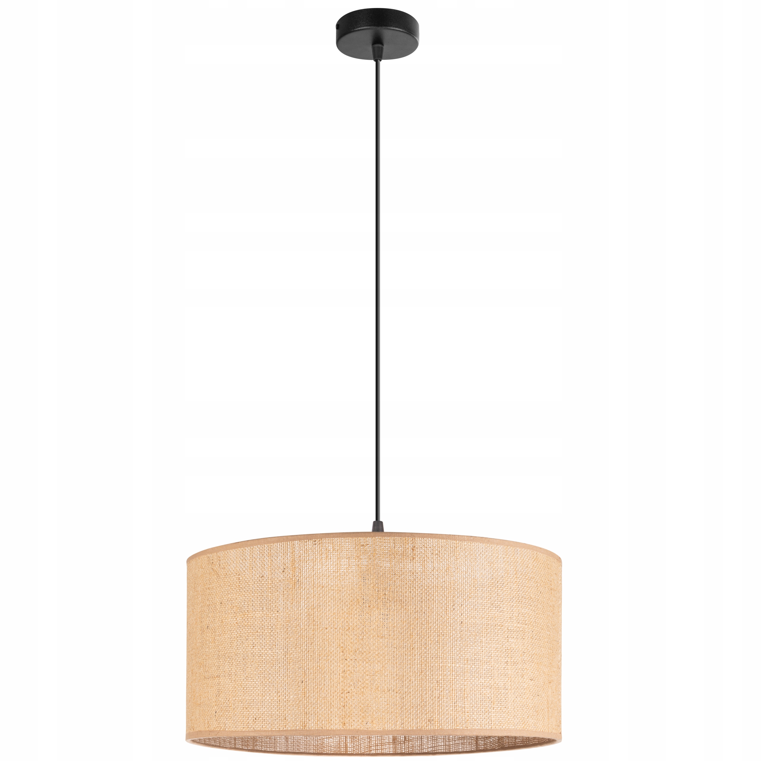 Lampa wisząca pojedyncza RUSTYKALNA maxi ABAŻUR JUTA beżowy