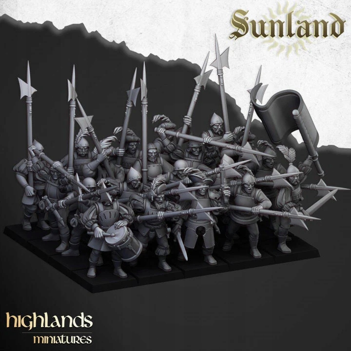 Sunland Troops with Halberds - Highlands Miniatures