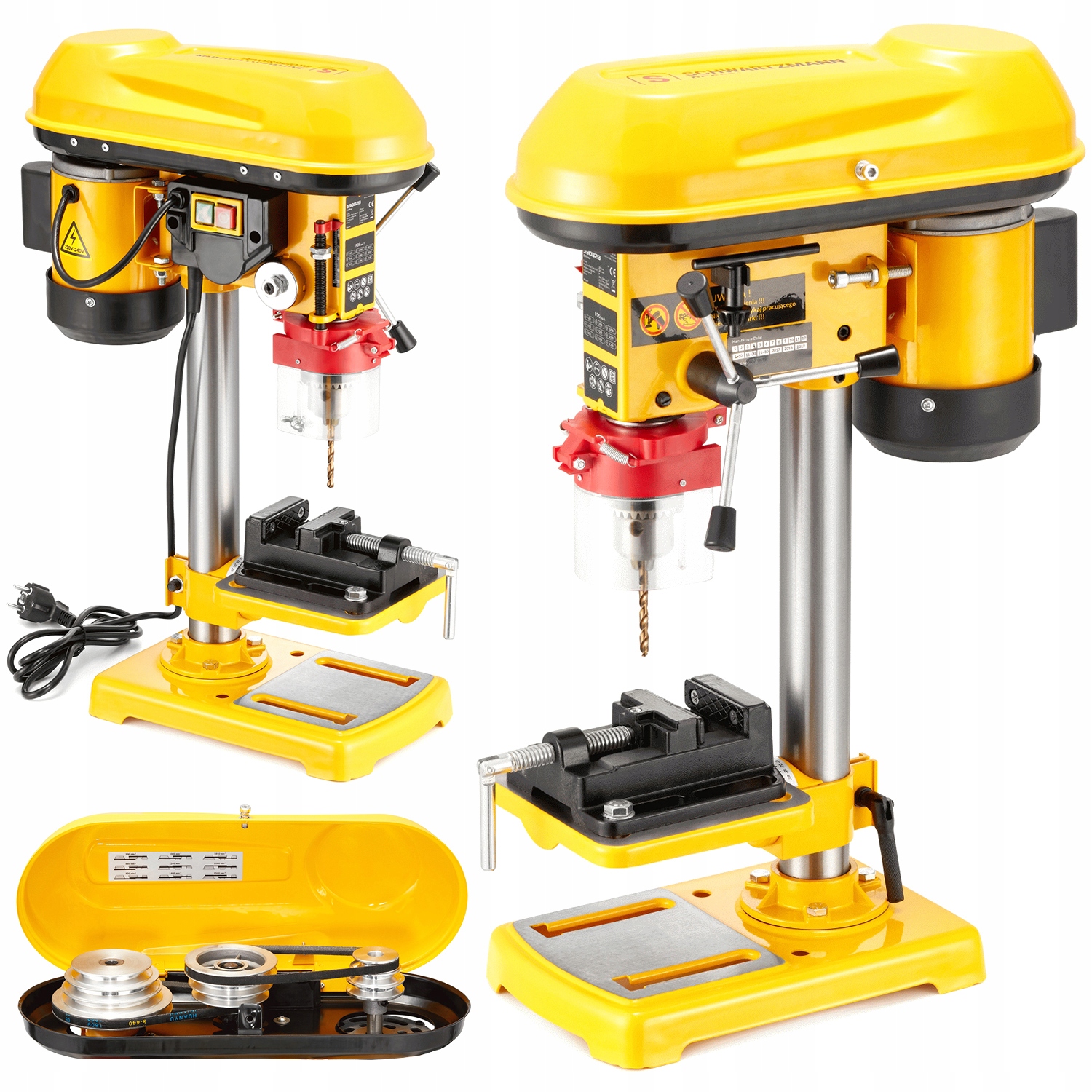 Sloupová vertikální stolní vrtačka 600W s svěrákem