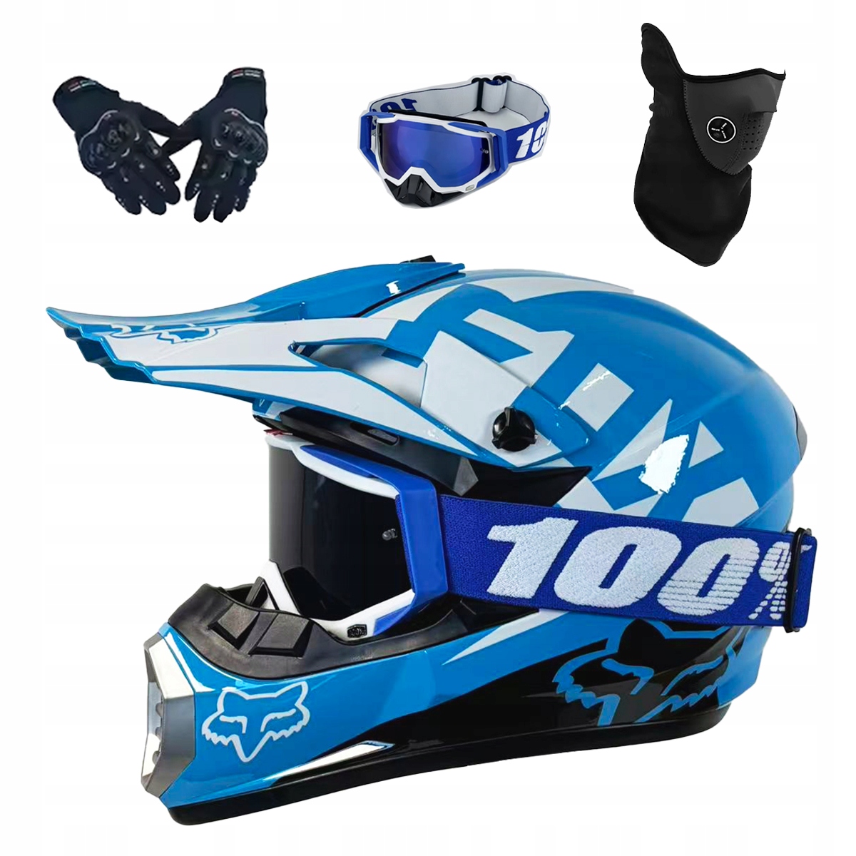 Helma Na Elektrickou Koloběžku Cross Enduro Quad Bmx Helma Brýle Rukavice L