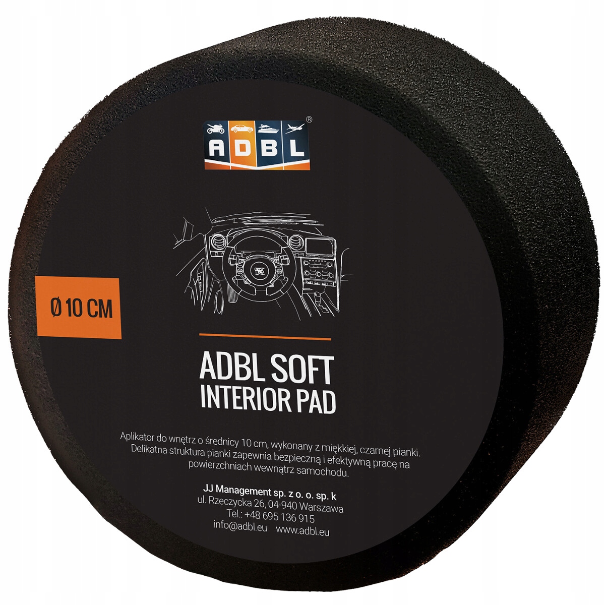 

Adbl Soft Pad Aplikator Okrągły Czarny Piankowy