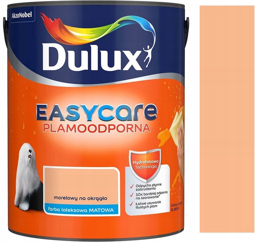 Dulux Easycare Farba Do Ścian Wnętrz Morelowy Na Okrągło Mat 5L