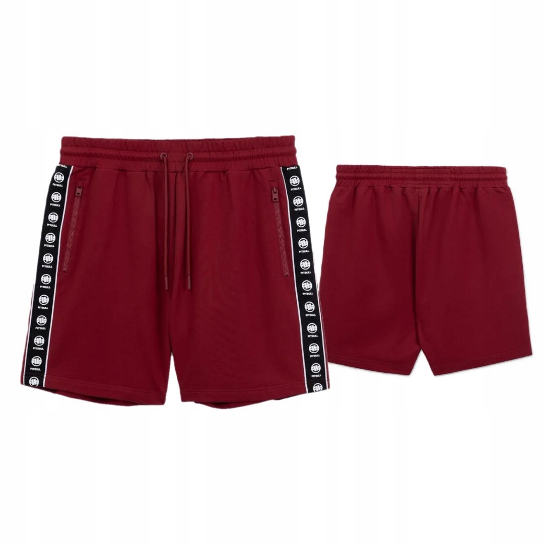 Pitbull West Coast Pánské Teplákové Kraťasy Tape Nugget Vínové Burgundy S